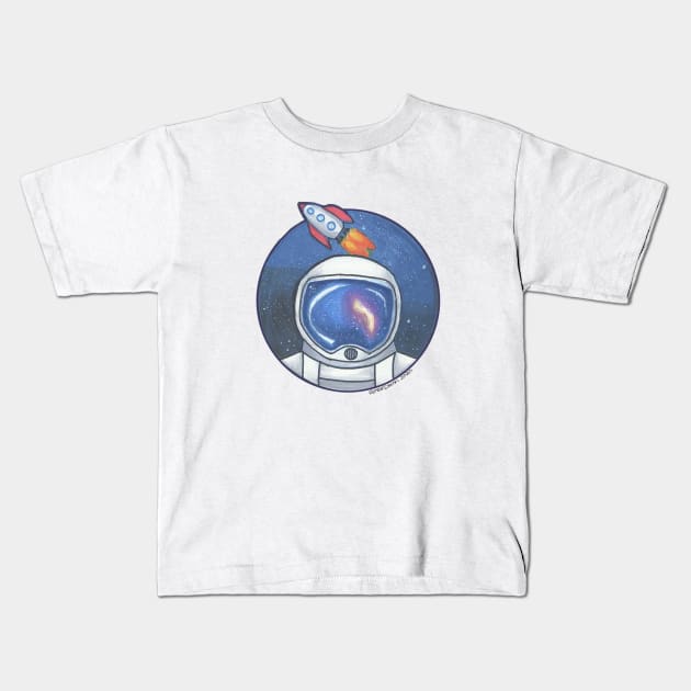 Space Man Kids T-Shirt by ReneeDixonArt